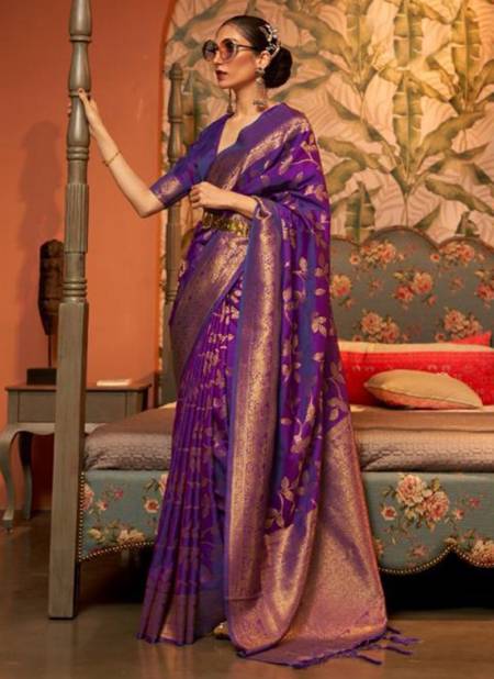 Purple Colour RAJTEX KAAFILA Heavy Wedding Wear Silk Designer Latest Saree Collection 249001